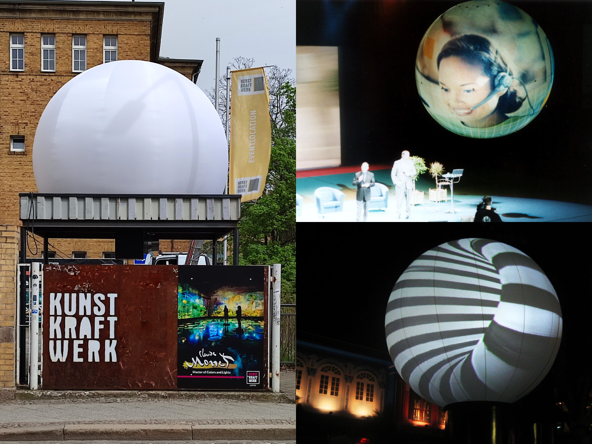 verschiedene Projektions-Ballons & Lichtinstallationen